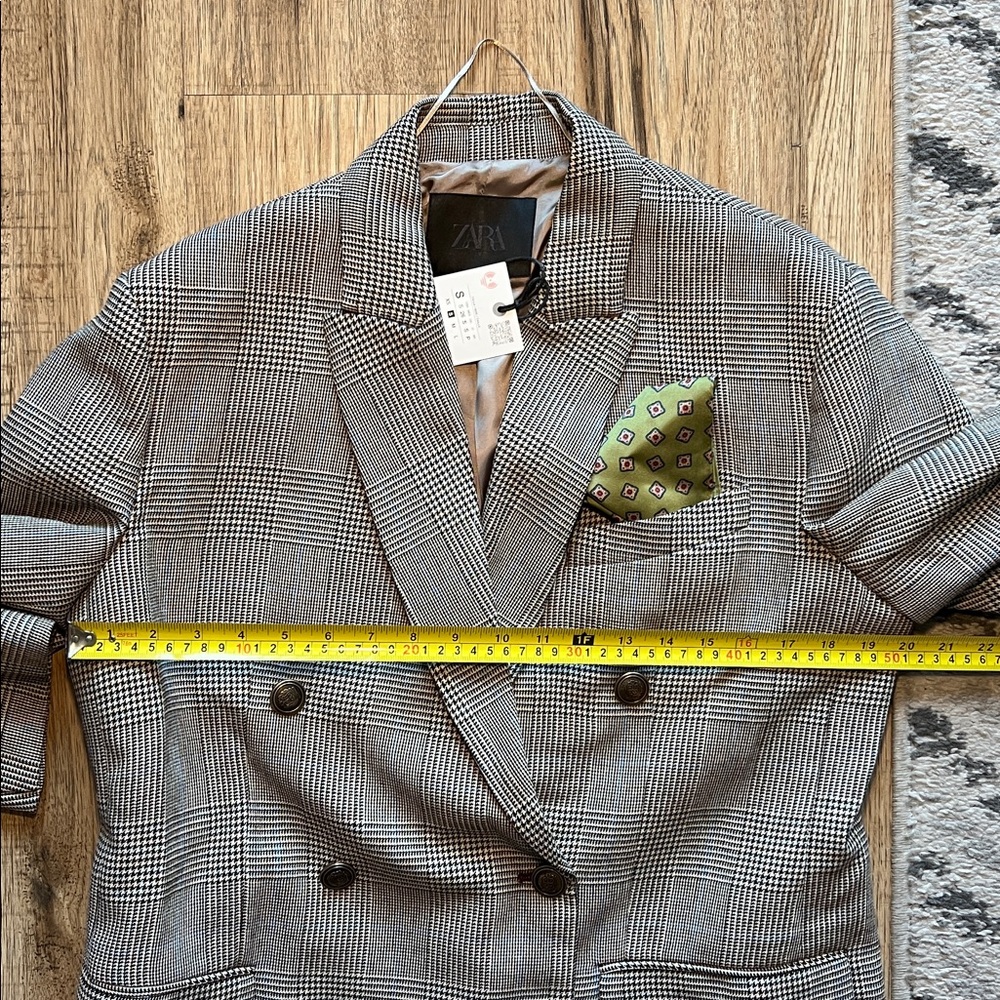 NEW! Zara Plaid Wool Oversized Blazer Size S - Picture 10 of 12